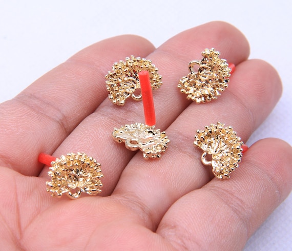 Gold Plated Alloy Earring Post -alloy Earring Charms-special Shape