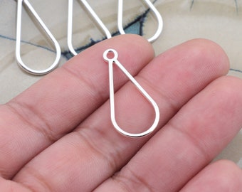 Silver Plated Brass Earrings-Earring copper accessories-Earring connector-Brass earring charms-Earring pendant-Drop shape earrings BR1204