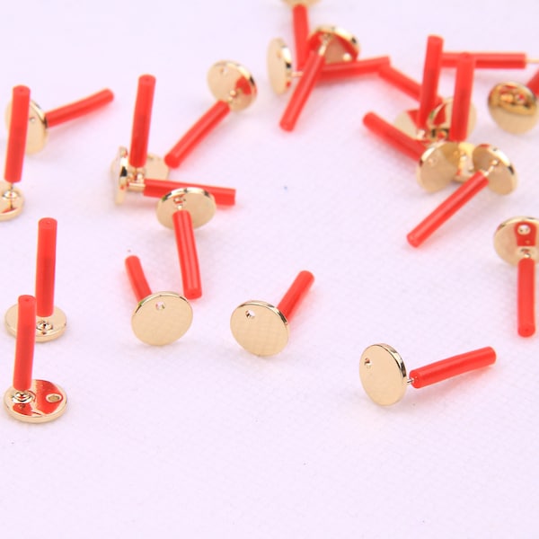 Gold plated brass earring post -Brass earring charms-Coin shape earring connector-earring pendant-earring  findings jewelry supply BR0881