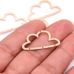 Brass earrings-Earring copper accessories-Earring connector-Brass earring charms-Earring pendant-Brass jewelry-Cloud shape earrings BR0878