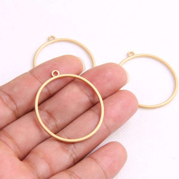 Orecchini a cerchio-orecchini a cerchio in lega di placcatura in oro con ciondoli-Orecchini a forma ovale-connettore per orecchini-Reperti a forma geometrica-Gioielli per l'uso BR0161