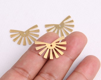 Brass earrings-Earring copper accessories-Earring pendant-Brass earring charms-Earring connector-Brass jewelry-Fan shape earrings BR0277