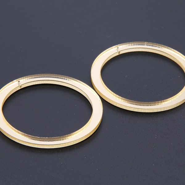 Acrylic mirror earrings-acetate earring charms-Circle shape earring connector-earring pendant-earring findings-Earring parts BR0551