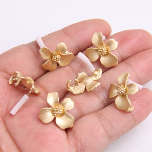 Gold Plated Alloy Earring Post alloy Earring Charmsflower Etsy