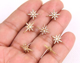 Sterling silver needle zircon earring post-Brass earring charms-Special shape earring connector-earring pendant-Brass earring  findingBR0448