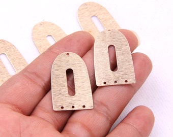 Brass earrings-Earring copper accessories-Earring connector-Brass earring charms-Earring pendant-Earring parts-Arched shape earrings BR0869