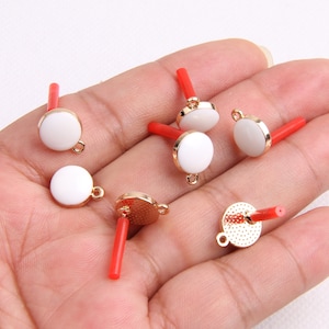 Gold plated alloy earring post -Alloy earring charms-Coin shape earring connector-earring pendant-earring  findings jewelry supply BR0254