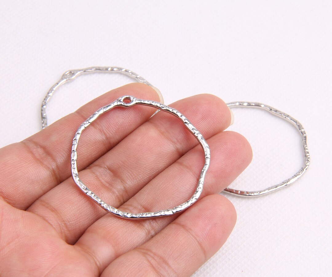 Buy Silver Plating Alloy Earring Hoop-earrings Charms-special Circle Shape  Earrings-earring Connector-geoometrical Shape Findings Jewelry BR0162