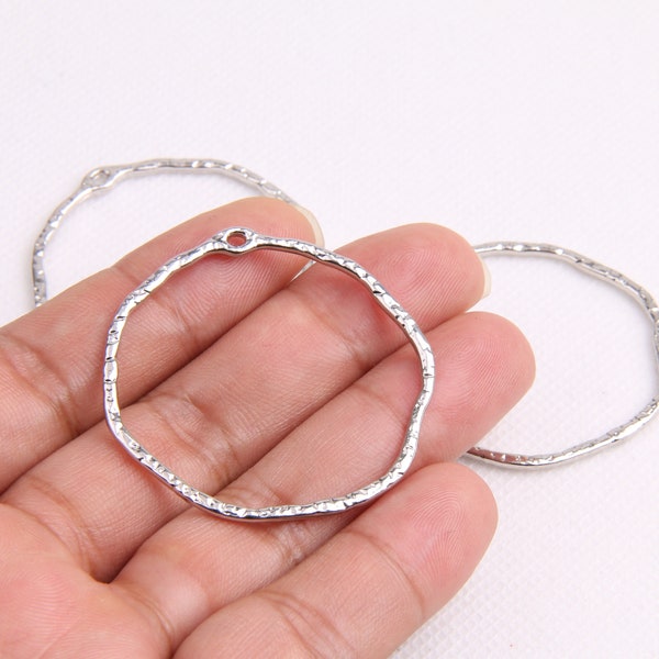 Silver plating alloy earring hoop-earrings charms-Special circle shape earrings-earring connector-Geoometrical shape findings Jewelry BR0162