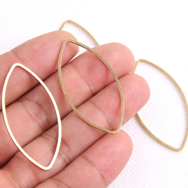 Raw brass earring connector -Brass earring charms-Ellipse shape earrings-earring pendant-Geoometrical shape findings supply BR0059