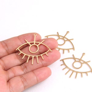 Brass earrings-Earring copper accessories-Earring pendant-Brass earring charms-Earring connector-Brass jewelry-Eye shape earrings BR0033