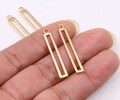Brass earrings-Earring copper accessories-Earring connector-Brass earring charms-Earring pendant-Brass jewelry-Rectangular shape BR0556