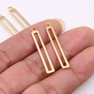 Brass earrings-Earring copper accessories-Earring connector-Brass earring charms-Earring pendant-Brass jewelry-Rectangular shape BR0556