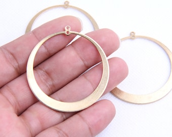 Brass earrings-Earring copper accessories-Earring connector-Brass earring charms-Earring pendant-Brass jewelry-Circle shape earrings BR0088