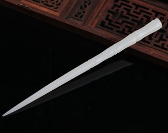 White Jade Hair Stick Hair Fork Minimalist Hair Pins