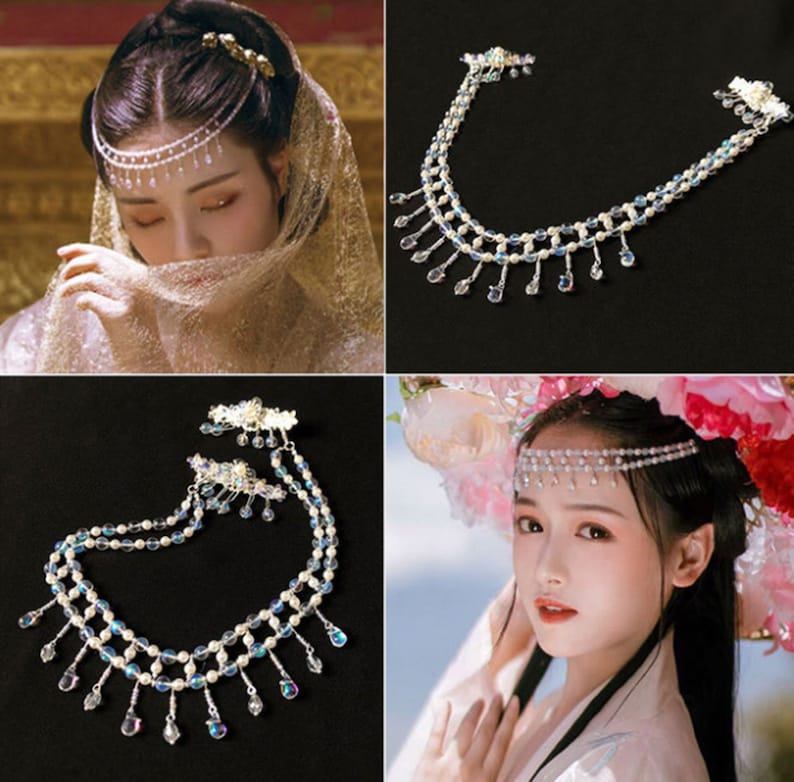Costume Forehead Jewelry Tassel Forehead Jewelry Necklace Chinese Style Cosplay Accessories