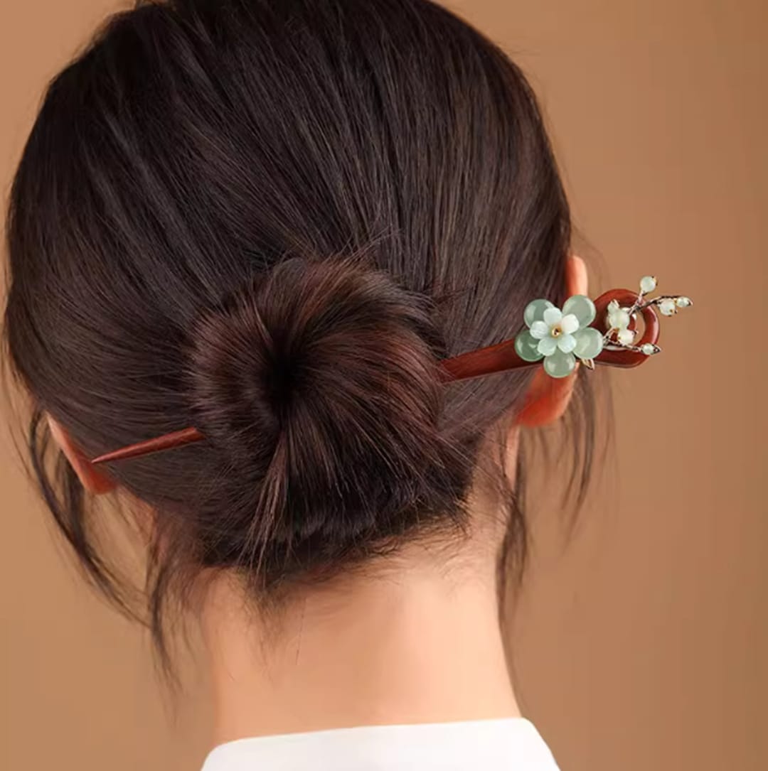 Ebony Wood Hair Stick Hollow Wood Hair Fork Minimalist Hair Etsy