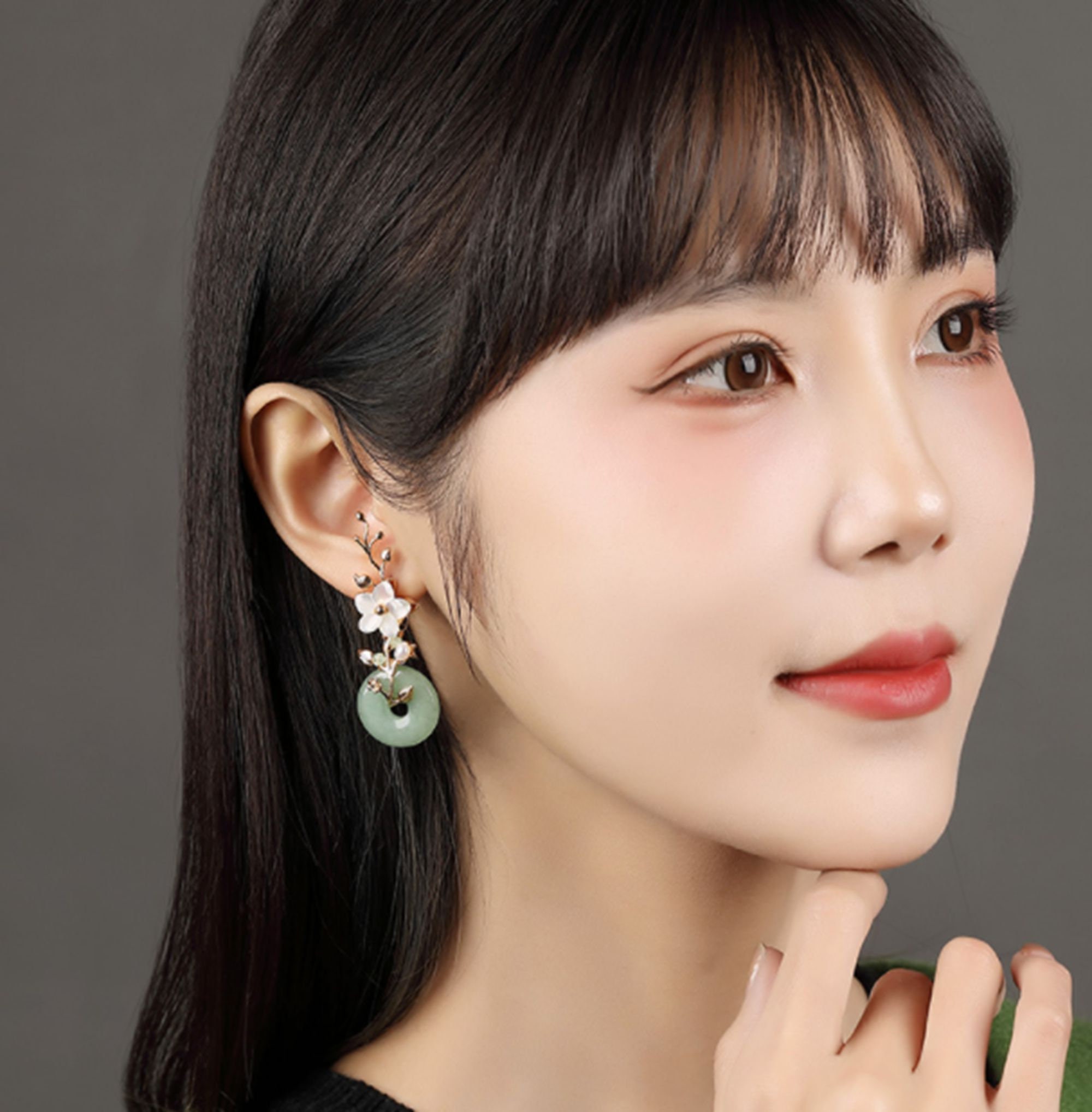 Green Jade Stud Earrings Handmade Vintage Stud Earrings Ethnic Etsy