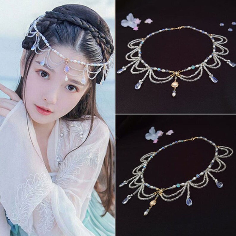 Costume Forehead Jewelry Tassel Forehead Jewelry Necklace Chinese Style Cosplay Accessories
