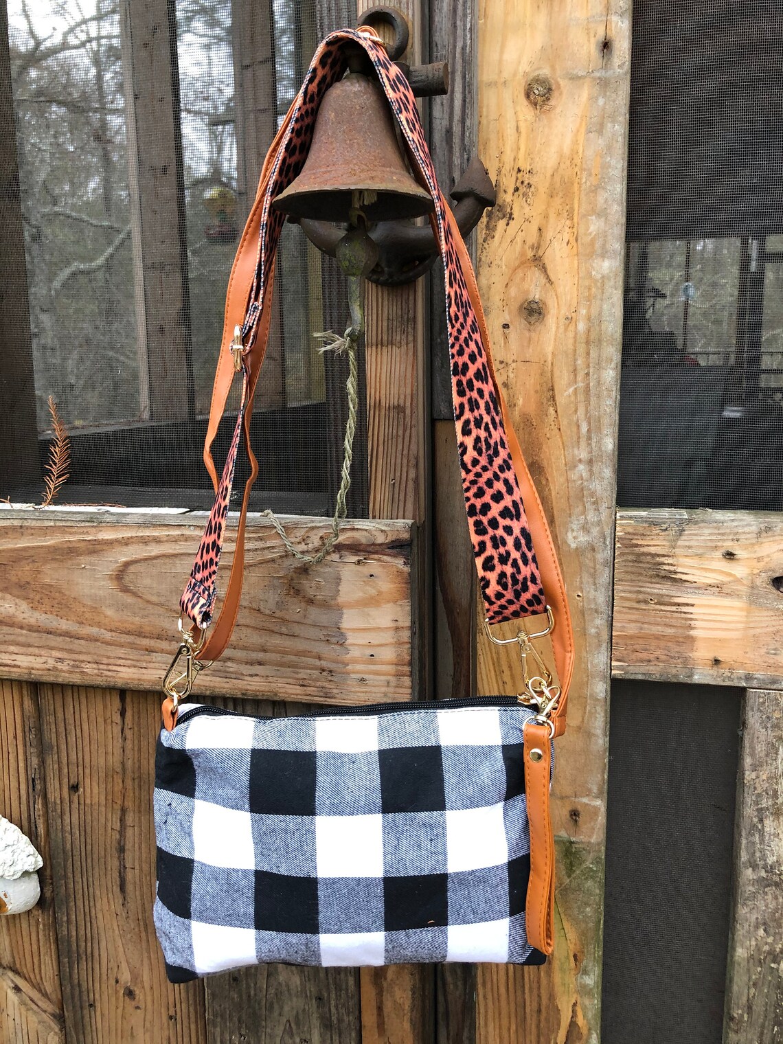 buffalo plaid crossbody bag