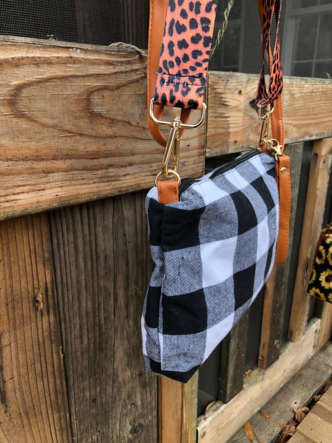 buffalo plaid crossbody bag