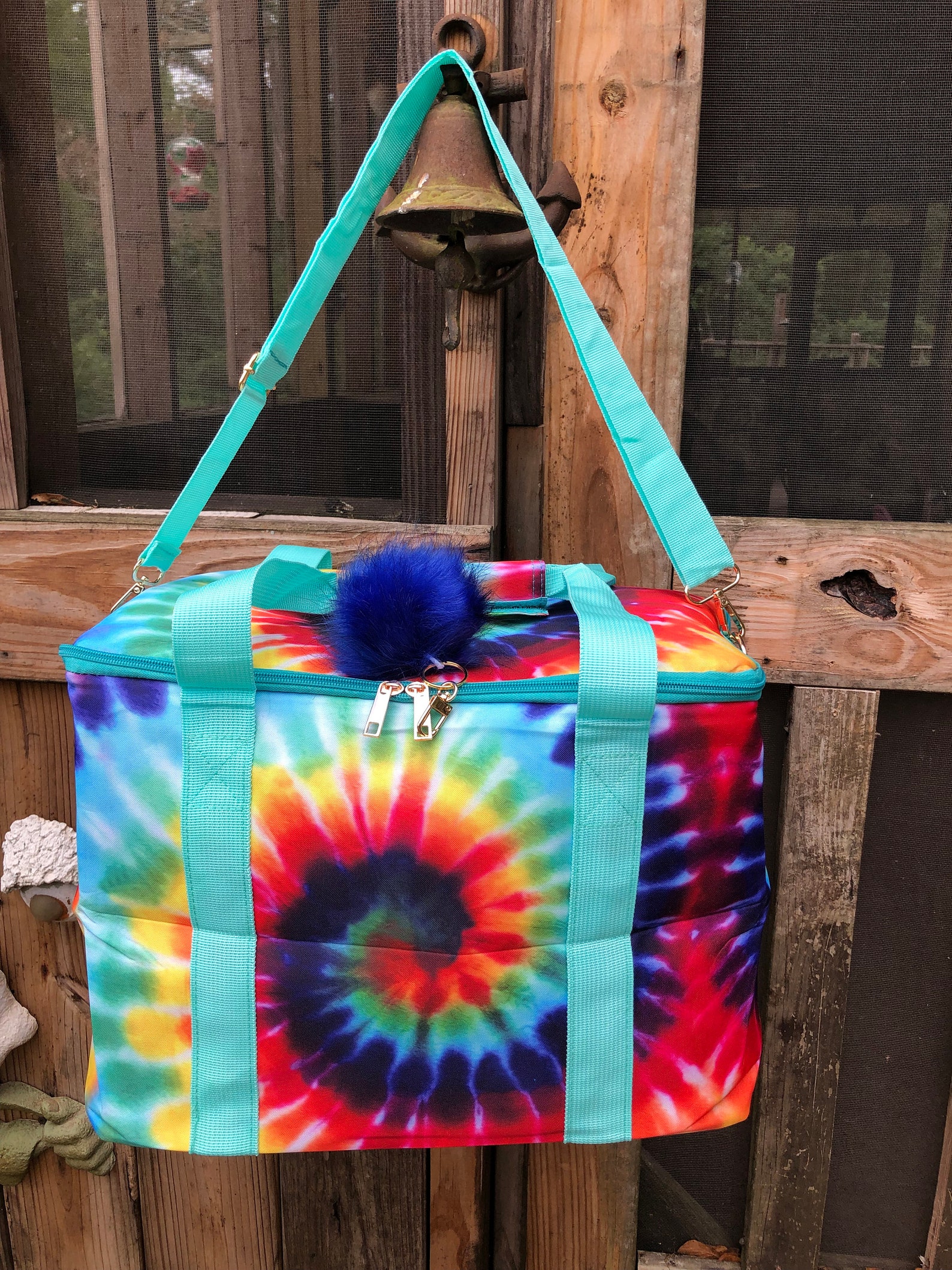 Rainbow Tie Dye Insulated Cooler Tote Bag Ice Chest Beach Etsy