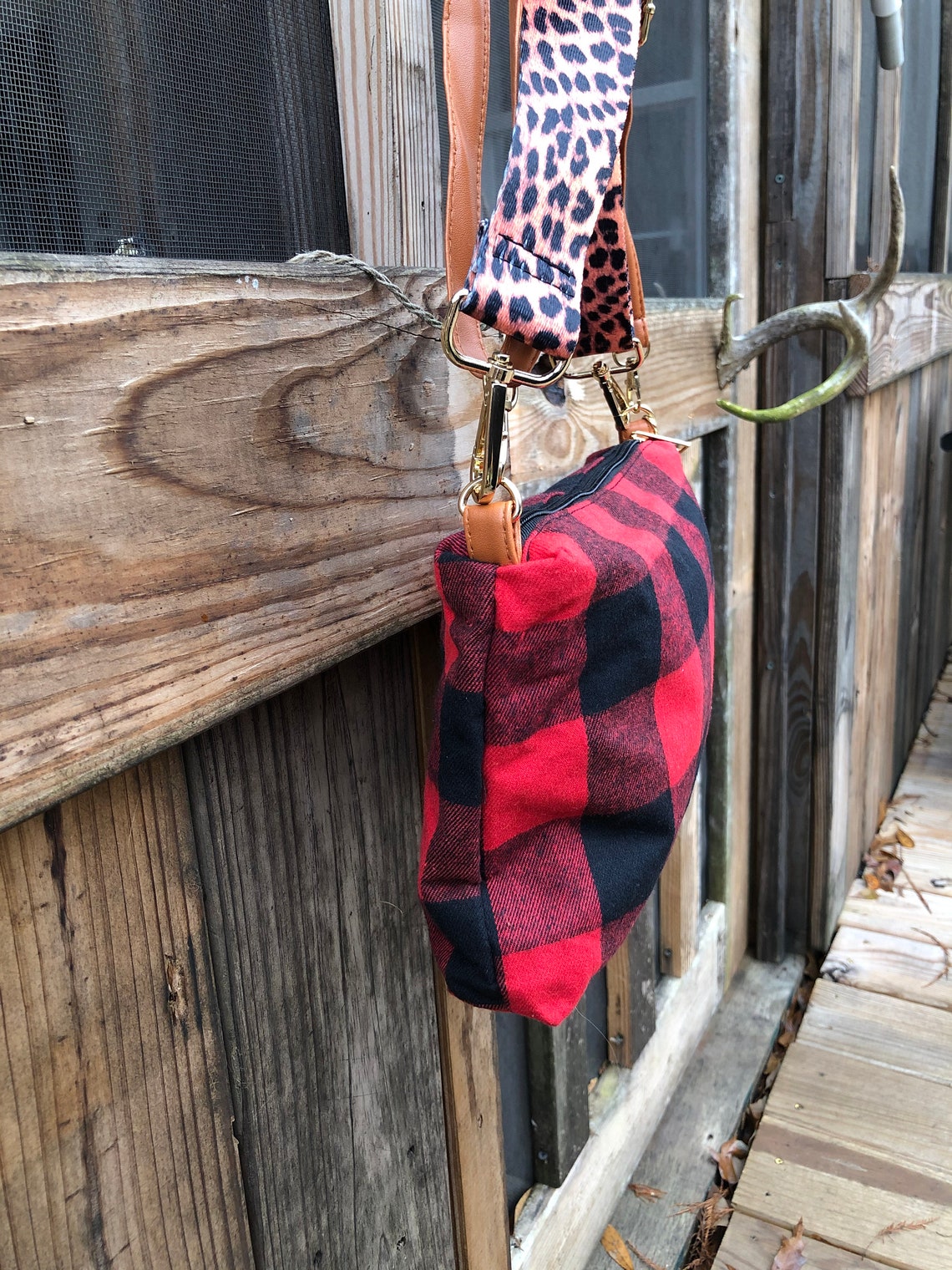 buffalo plaid crossbody bag