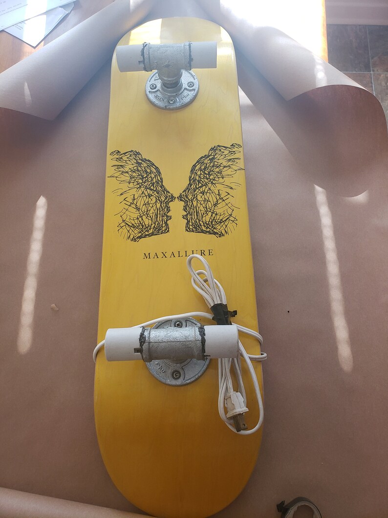 Skateboard wall light fixture Etsy