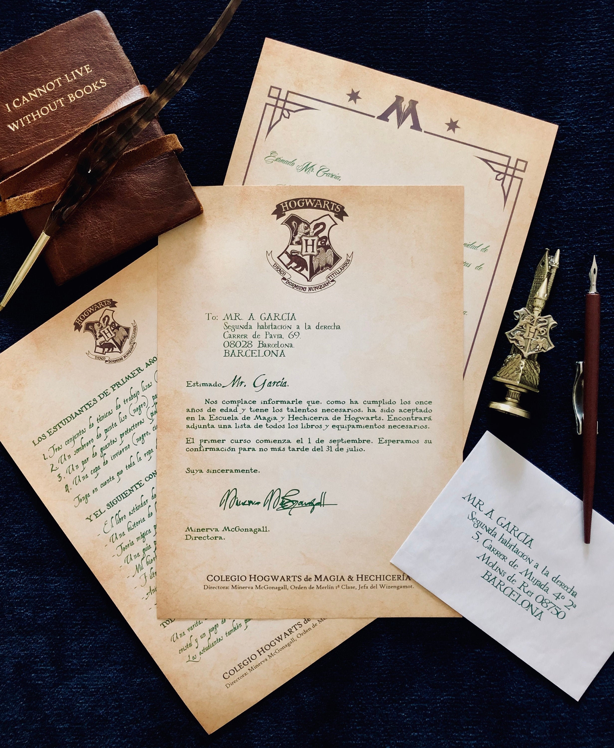 Réplica PERSONALIZADA de la Carta de Admisión Hogwarts  Etsy