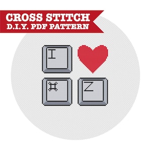 I Heart Ctrl Z -- DIY PDF Cross Stitch Pattern