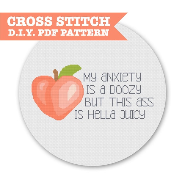My Anxiety Is A Doozy -- DIY PDF Cross Stitch Pattern