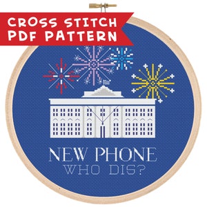 New Phone Who Dis -- TWO Cross Stitch PDF Patterns