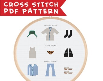 Christmas Vacation Cousin Eddie Fashion -- Cross Stitch PDF Pattern