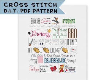 She Came Down in a Bubble, Doug -- DIY PDF Cross Stitch Pattern