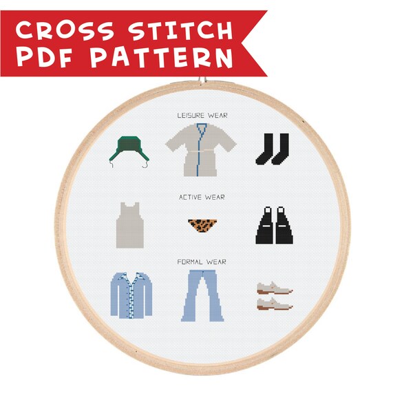 Christmas Vacation Cousin Eddie Fashion -- Cross Stitch PDF Pattern
