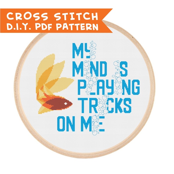 My Mind Is Playing Tricks On Me -- DIY PDF Cross Stitch Pattern