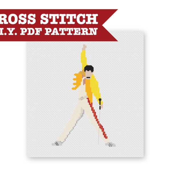 Freddie Mercury -- Cross Stitch PDF Pattern