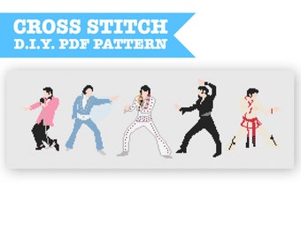 Eras of Elvis -- DIY PDF Cross Stitch Pattern