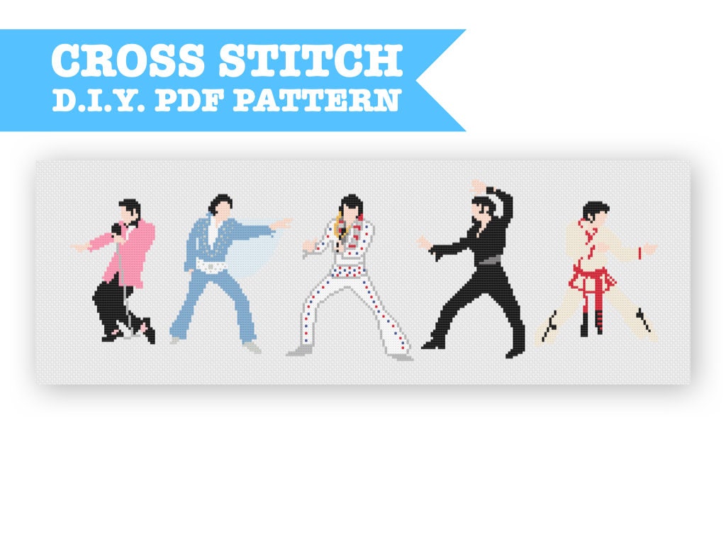 Eras of Elvis -- DIY PDF Cross Stitch Pattern - Etsy