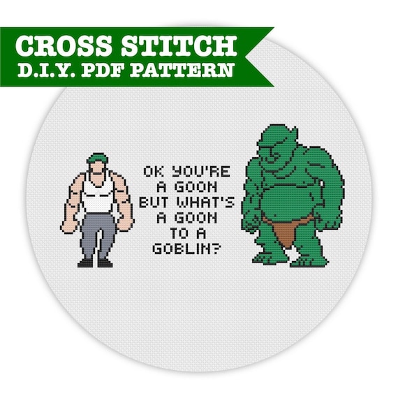 Goon To A Goblin Diy Pdf Cross Stitch Pattern Etsy