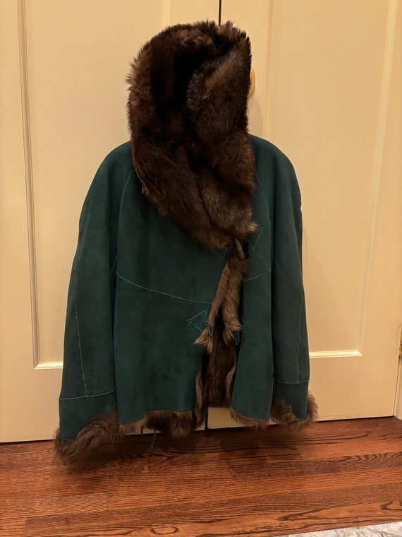 Green shearling jacket - image 1