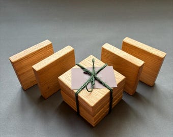 Handmade solid oak coasters