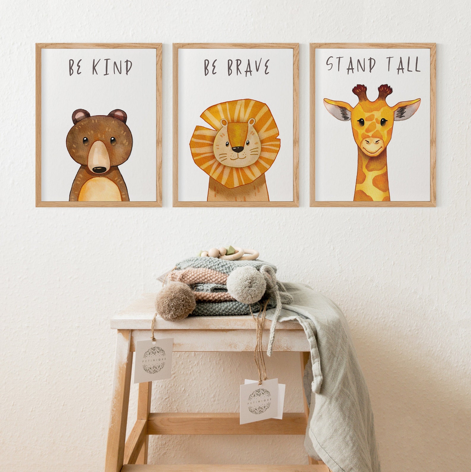 Safari baby animal prints printable print set of 6 Etsy