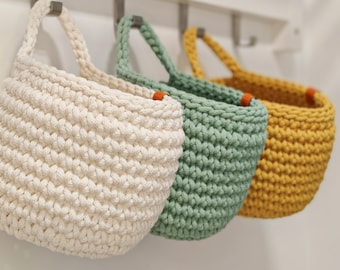 Wall hanging basket | Crochet basket | Storage basket | Bathroom basket | House warming gift