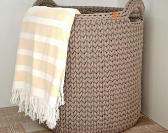 Cesto para la ropa XXL | Cesto para guardar cosas | Cesto redondo | Cesto para juguetes | Cesto decorativo | Ideas para el salón | Ideas para el baño | Dormitorio