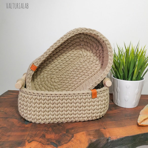 Corbeille à pain | Panier ovale au crochet en coton recyclé | Corbeille à pain | Panier ovale en corde | Ustensile | Panier de rangement | Panier à jouets | Envelopper