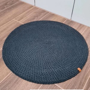 Tapete redondo | Tapete de algodão | Tapete escandinavo simples | Tapete feito à mão