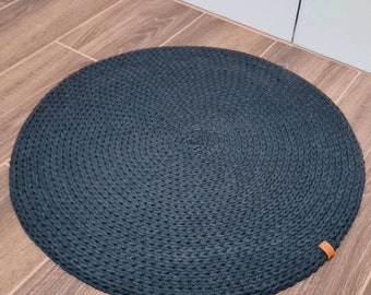 Round carpet | Scandinavian simple rug crocheted in a coarse knit look Minimalist | Modern |Living room ideas