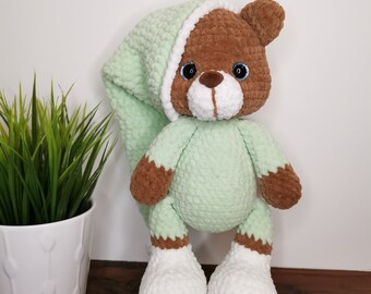 Crochet animal | Teddy bear in pajamas | Bear cuddly toy | Toys | Stuffed animal cuddly | Handmade plush toy Amigurumi