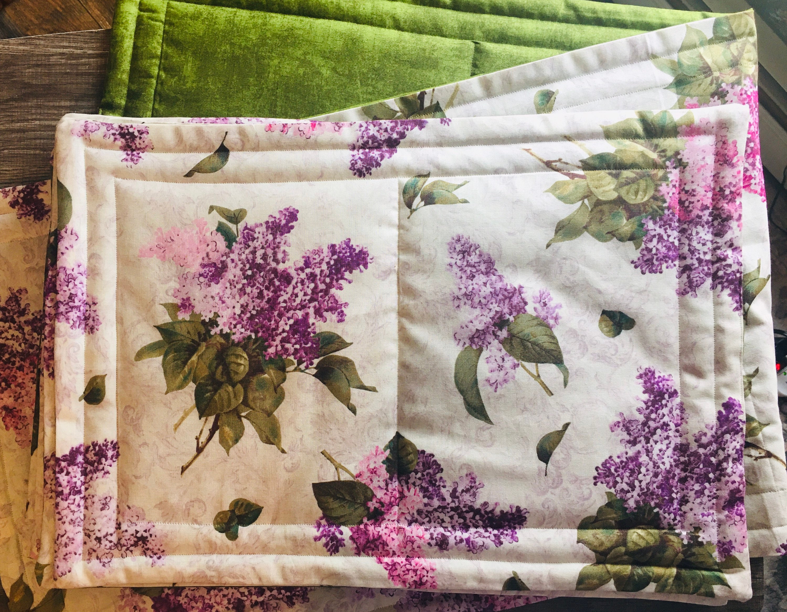 Lilac Cotton Placemats. Reversible Set of 6. Etsy